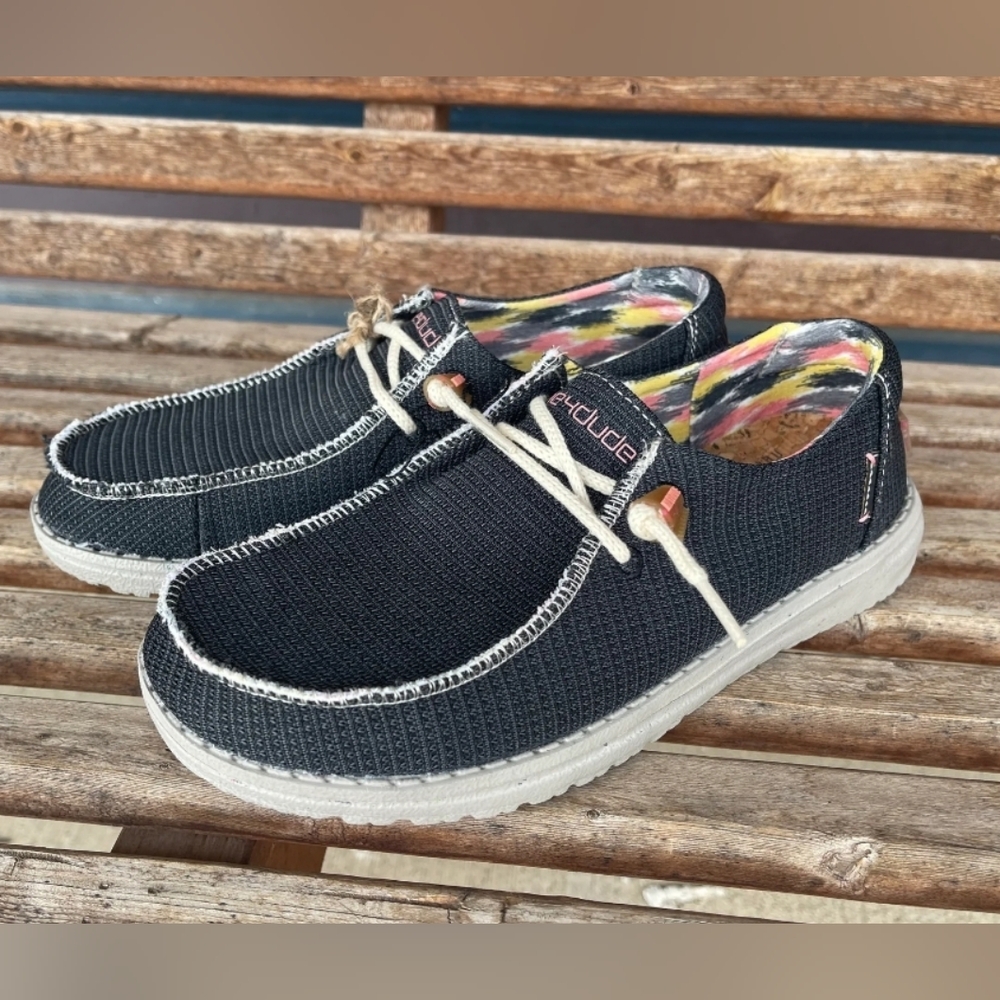 Hey Dude Womens Black Casual Shoes